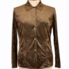 Brown velvet blouse with buttons