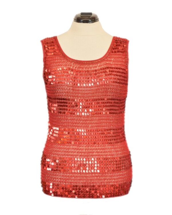 red sequined top