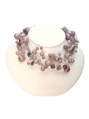 Festive pearl with glass beads kee