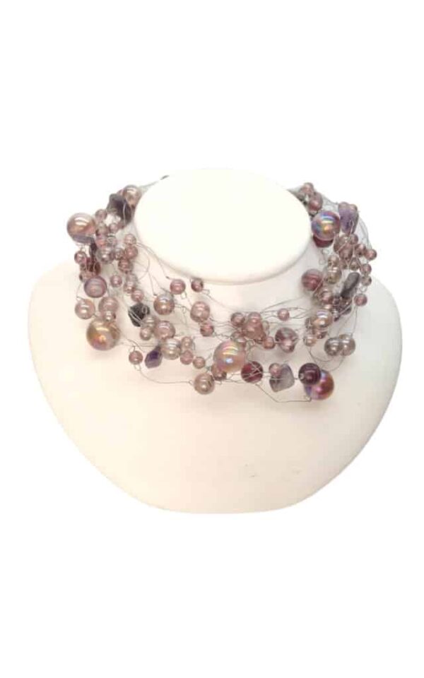 Festive pearl with glass beads kee