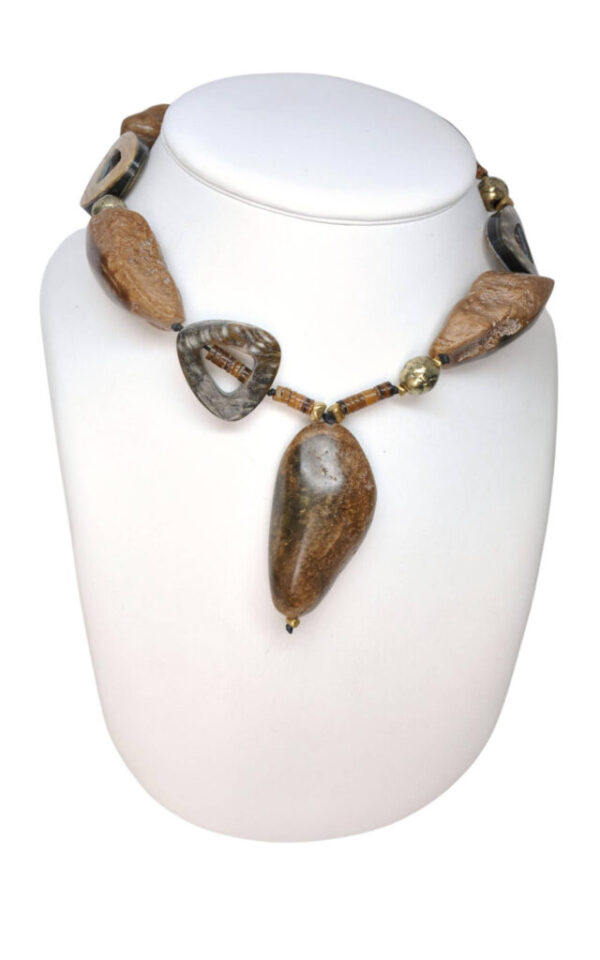 Necklace with large stone beads