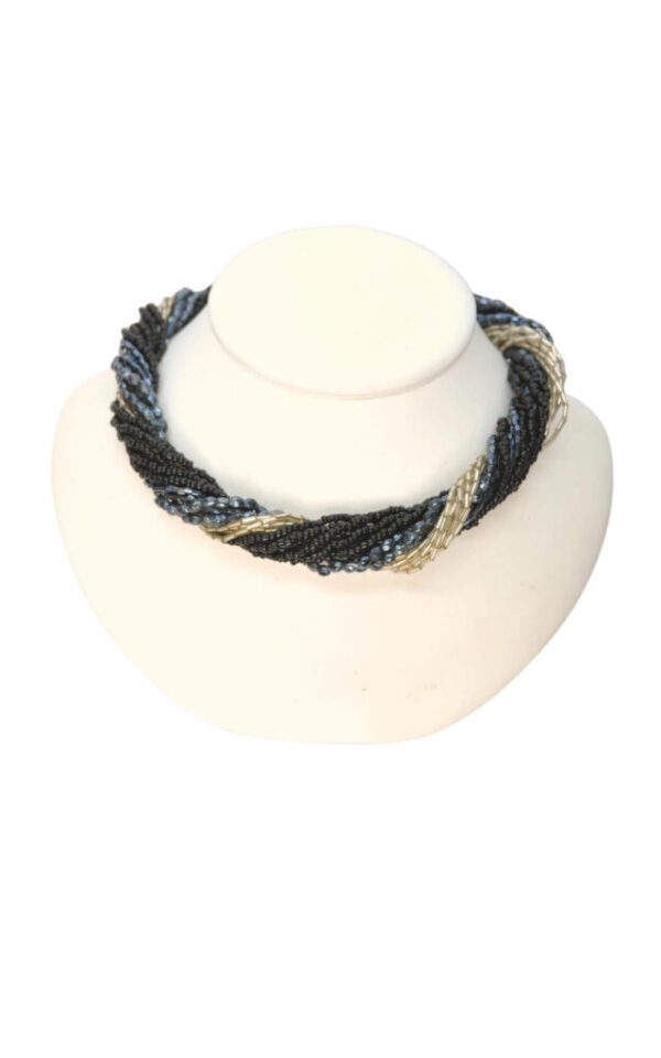 Festive multi strand beaded necklace