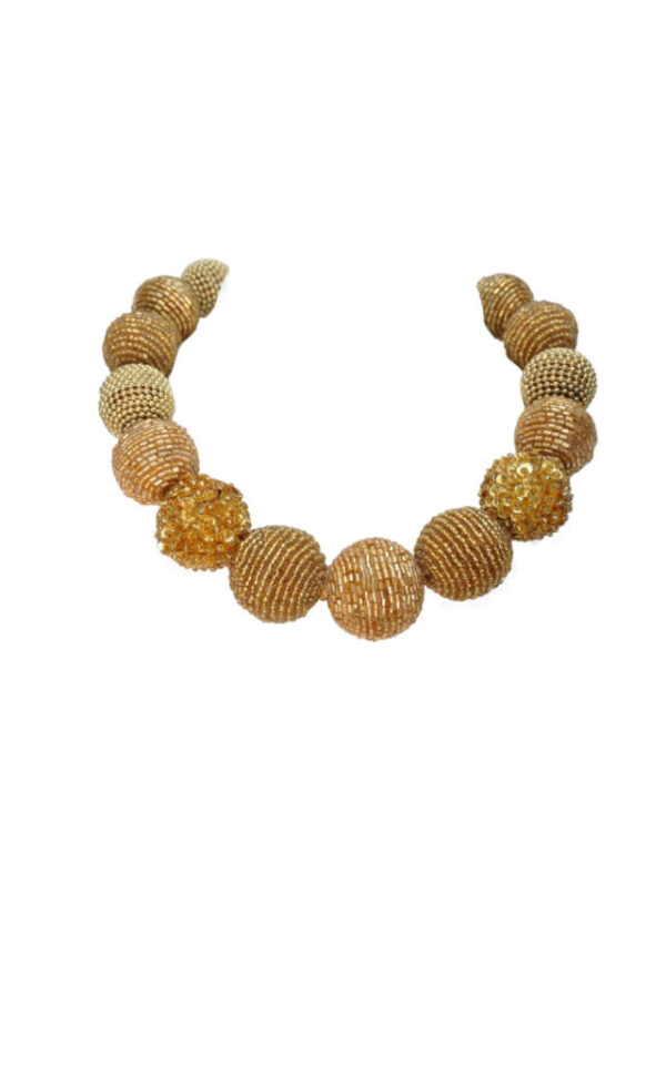 Festive necklace with golden eggs
