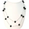 Long necklace with black glass beads