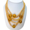 Necklace with yellow wooden beads