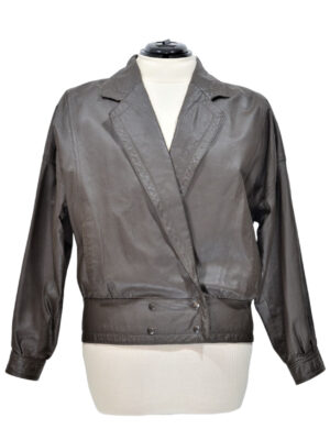 Dark brown 80s leather jacket