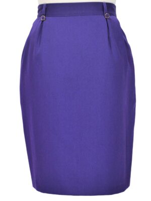 Purple wool blend pencil skirt