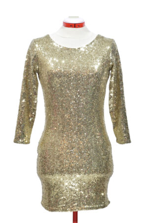Liibuv kuldne glitter kleit