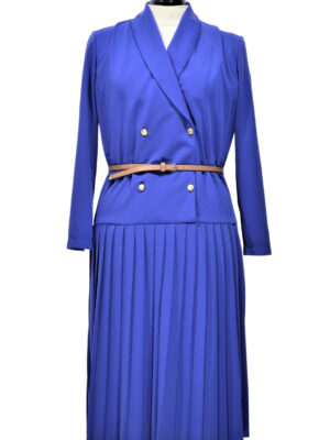 Sinine plisseeritud 80ndate kleit