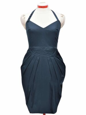 Dark blue dress with buttons down the back