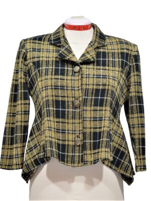 80s jacket with gold plaids