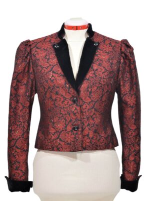 Vintage festive jacket with red flowers