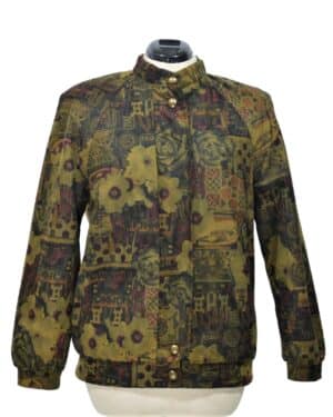 Khaki värvi mustriga vintage jakk