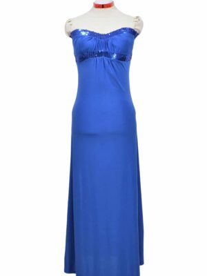 Long blue beach dress with litres