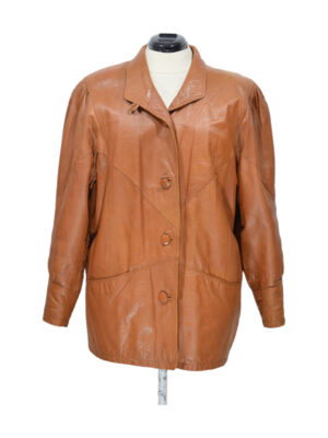 Light Brown 80s Leather Jacket