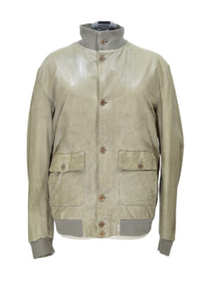 Light Gray Men's Vintage Leather Jacket