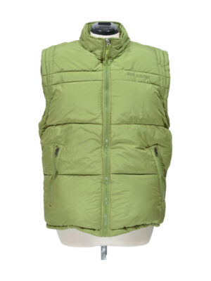 Khaki green men`s feather puffer vest
