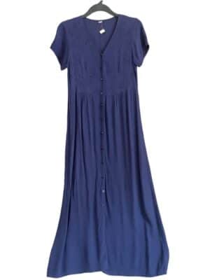 Nööpidega sinine vintage maksi kleit