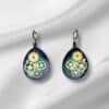 Oval Sea-Green Steampunk Earrings