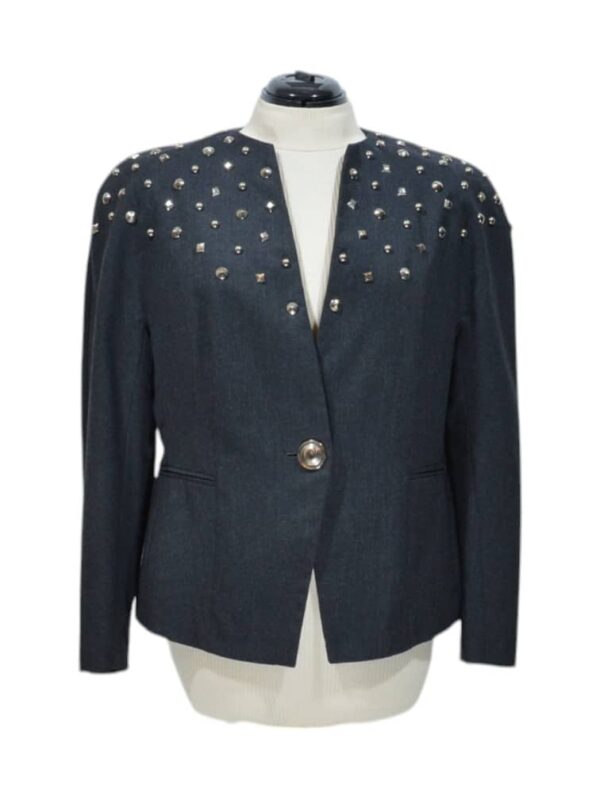 ark Gray Studded Vintage Wool Jacket