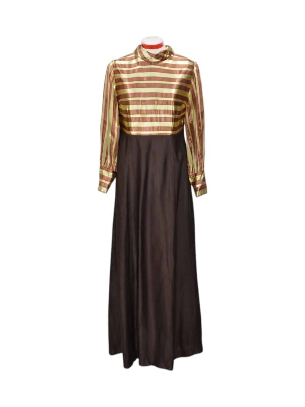 A long-sleeved elegant vintage evening dress