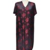 Dark red floral silk dress