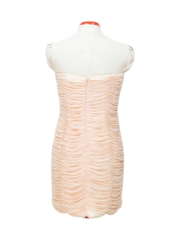 Elegant light pink draped mini dress - Image 2