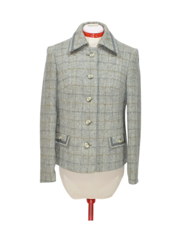 Wool Gray Plaid Women's Jacket