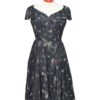 Elegant black floral vintage dress