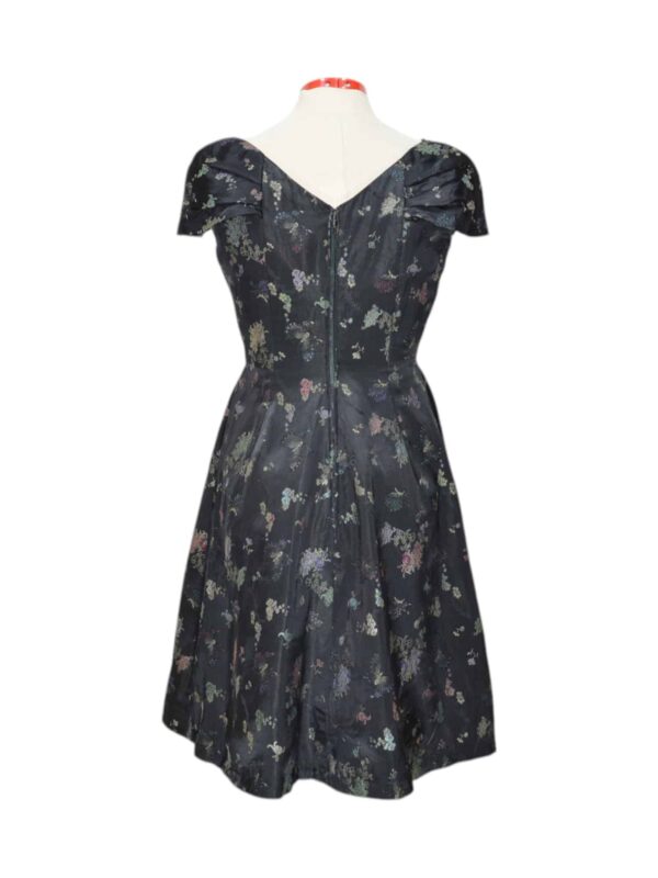 Elegant black floral vintage dress - Image 2