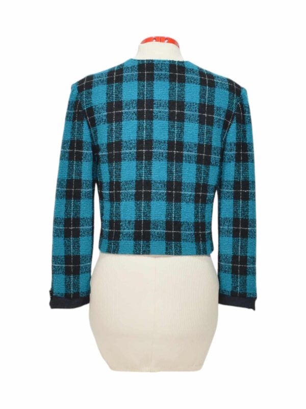 Elegant Plaid Women's Cropped Jacket - Image 2