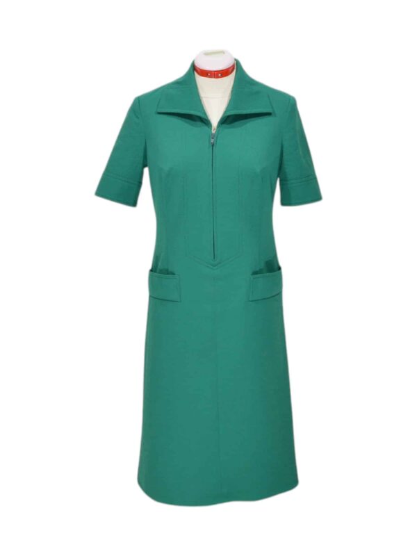 Vintage Klementi green crimplene dress