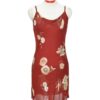 Red floral slip dress