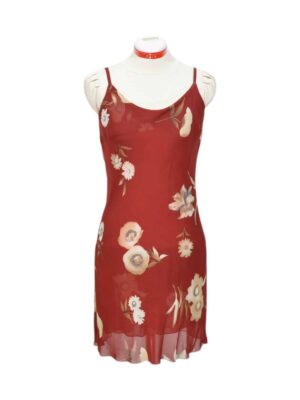 Punane lilleline slip dress